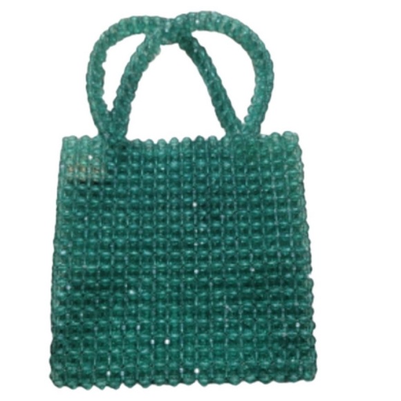 Free People Handbags - NWOT FREE PEOPLE BEADED MINI TOTE GREEN